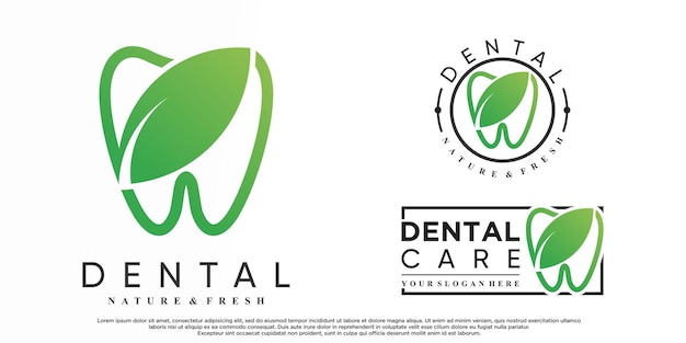 Zestaw Ikon Stomatologicznych Projekt Logo Z Kreatywnym Elementem Premium Wektor