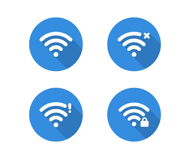 Zestaw Ikon Sygnału Wi-fi I Sieci Bezprzewodowej. Kolekcja Szablonów Ikon Sieci Bezprzewodowej I Wi-fi