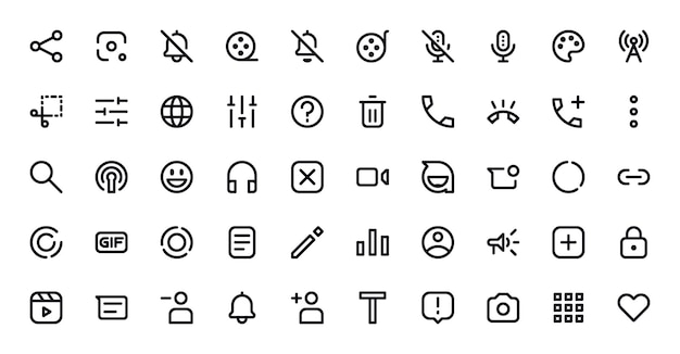 Zestaw ikon UI WhatsApp Interfejs aplikacji wiadomości Symbole Grafika wektorowa