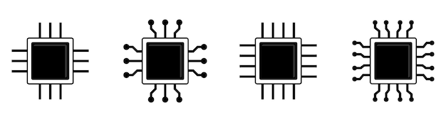 Zestaw Ikon Układu Procesora Mikroprocesor
