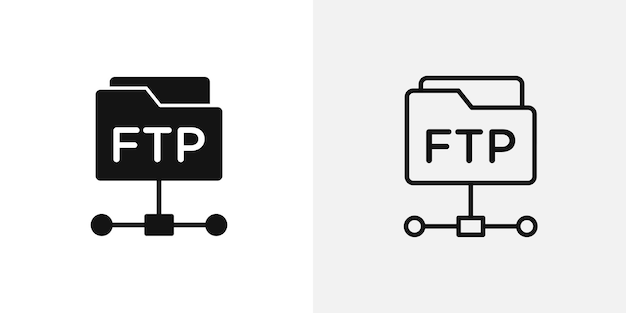 Zestaw ikon wektorowych FTP