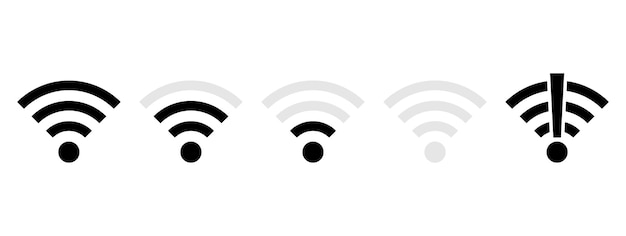 Zestaw Ikon Wi-fi. Kolekcja Technologii Bezprzewodowej.