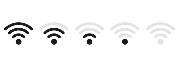 Zestaw Ikon Wi-fi. Kolekcja Technologii Bezprzewodowej.