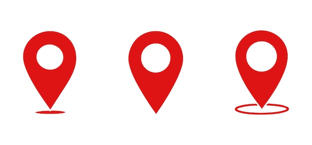 Zestaw ikon wskaźnika mapy Location pin i gps Flat Design ilustracja wektorowa