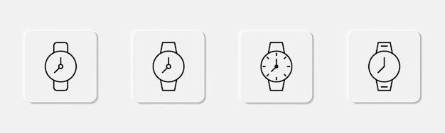 Plik wektorowy zestaw ikon zegarków na nadgarstek zestaw zegarków na nadgarstek okrągły i kwadratowy