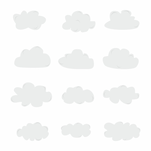 Zestaw Ilustracji Chmur