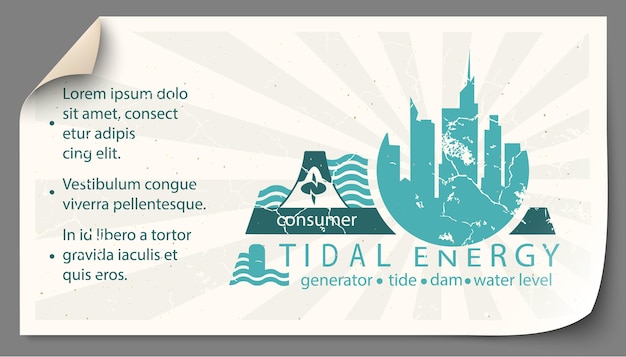 Zestaw Ilustracji Infografiki Z Odnawialnych źródeł Energii Ziemskiej Wody I Wiatru.