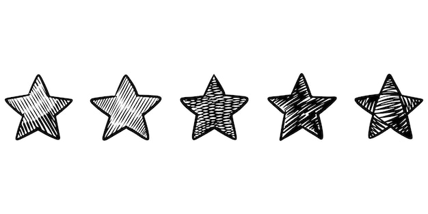 Plik wektorowy zestaw ilustracji kreskówek doodle gwiazd na białym tle dla plakatów w tle drukuj banery internetowe