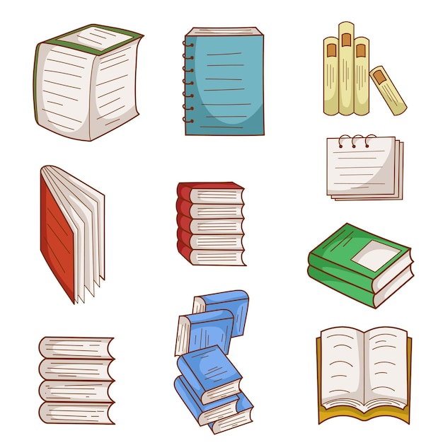 Plik wektorowy zestaw ilustracji książkowych ilustracja różnych książek