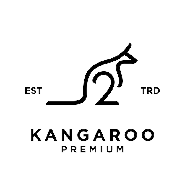 Zestaw ilustracji projektu ikony logo linii kangurów