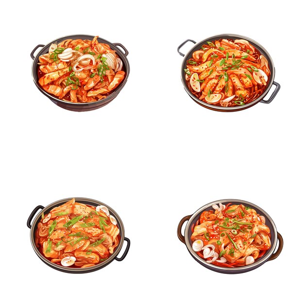 Plik wektorowy zestaw ilustracji wektorowych kimchi