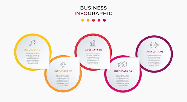 Zestaw Infografik Biznesowych Z Wykresem Informacyjnym Schematu Blokowego Procesu