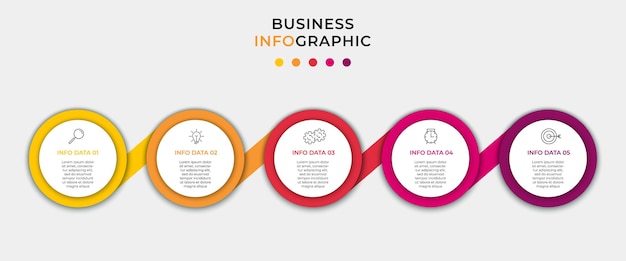 Zestaw Infografik Biznesowych Z Wykresem Informacyjnym Schematu Blokowego Procesu