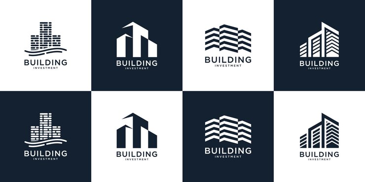 Wektor zestaw inspiracji do projektowania logo nieruchomości