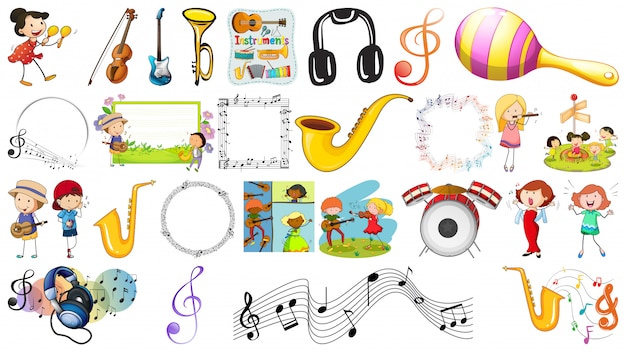Plik wektorowy zestaw instrumentów muzycznych