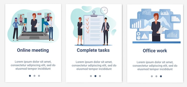 Zestaw Interfejsów Ui I Ux Dla Interfejsu Użytkownika Spotkania Online I Praca Biurowa