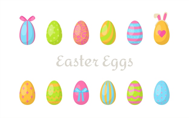 Zestaw Jaj Wielkanocnych Ilustracja Wektorowa Kolorowania Jajek Na Wakacje Dla Wiernych