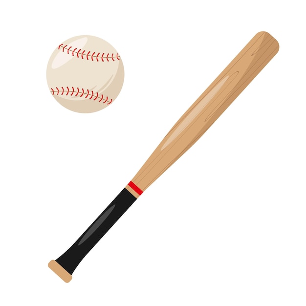 Plik wektorowy zestaw kijów baseballowych i piłek elementy wyposażenia sportowego