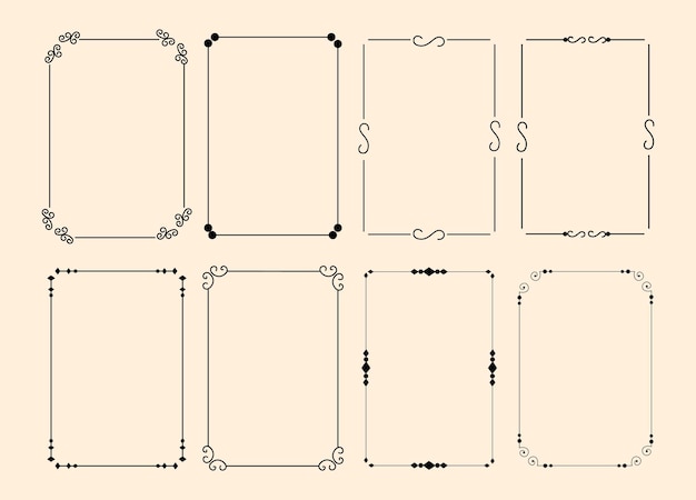 Zestaw Klasycznej Kaligraficznej Ozdobnej Ramki Ozdobnej