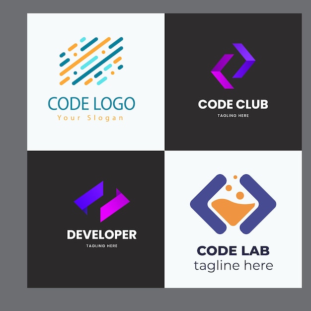 Zestaw kodów Boost Logo projektuje wektor koncepcyjny Rocket Code szablon logo wektor ikon