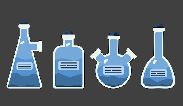 Plik wektorowy zestaw kolb medycznych do eksperymentu