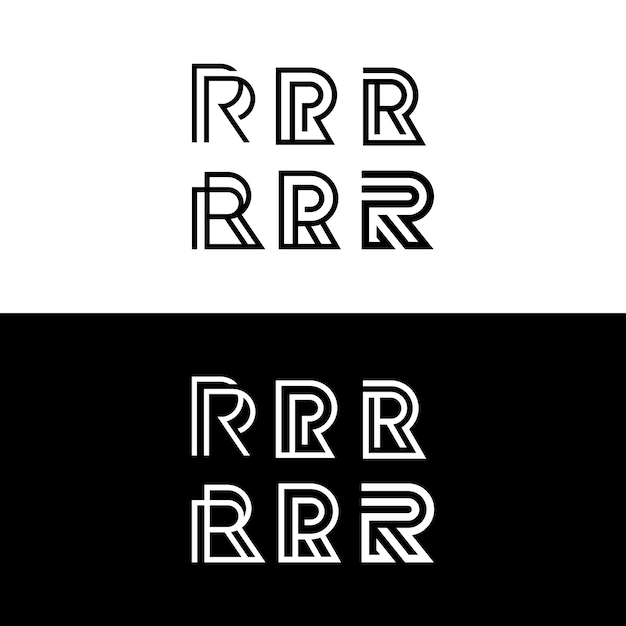 Plik wektorowy zestaw kolekcji początkowa litera rp inspiracja do projektowania logo