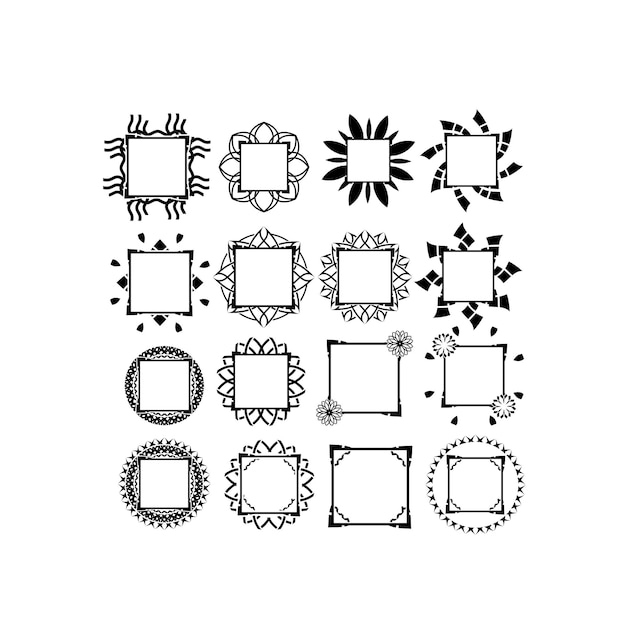 Plik wektorowy zestaw kolekcji ramy prostokątne ozdoby