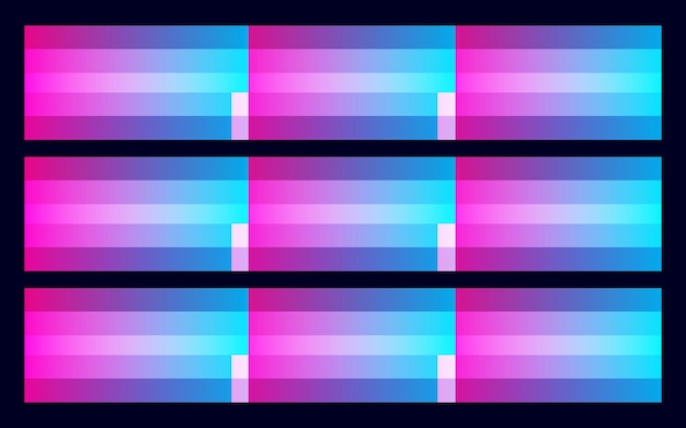Plik wektorowy zestaw kolorów gradient z paletą kolorów rectile i wektorem szablonu banera internetowego