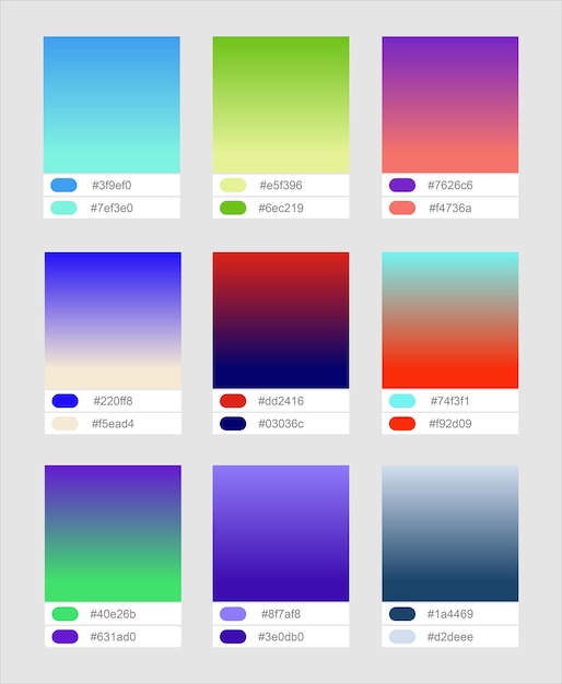 Zestaw kolorów gradientu