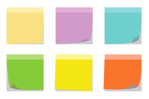 Zestaw kolorów sticky notes izolowane