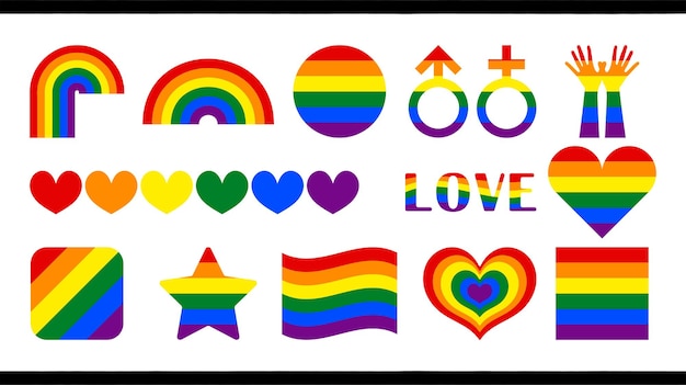 Zestaw kolorów tęczy zaprojektowanych, aby symbolizować społeczność LGBT