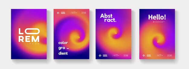 Plik wektorowy zestaw kolorowe tło gradientowe wektor wzór. nowoczesna kolekcja plakatów abstrakcyjnych.