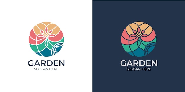 Zestaw Kolorowych Eleganckich Logo Ogrodowych