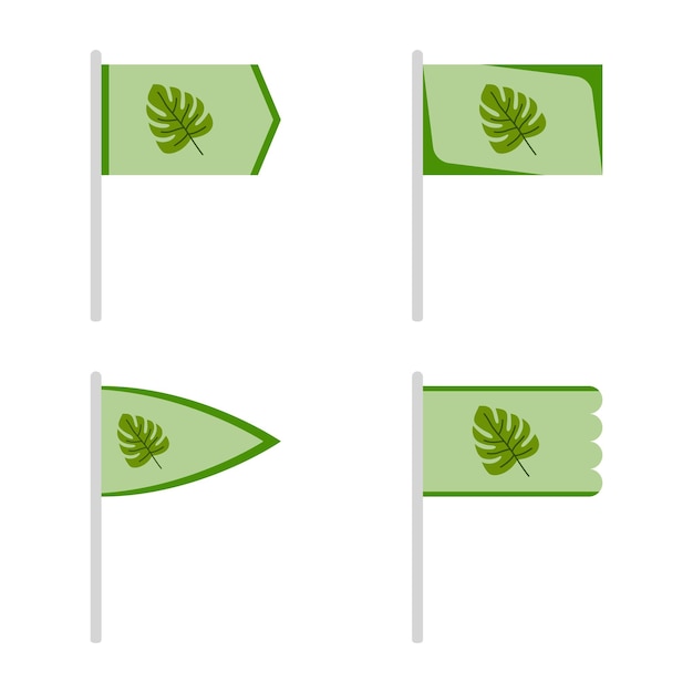 Zestaw Kolorowych Flag Z Monstera