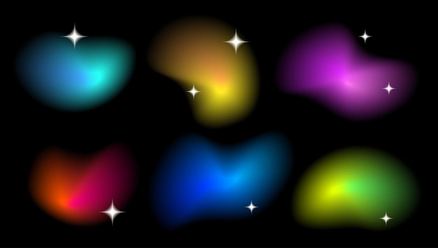 Plik wektorowy zestaw kolorowych gradientów rozmywa dekoracyjne wektorowe przezroczyste wybuchy wybuchów mgławicy przestrzeni kolorów
