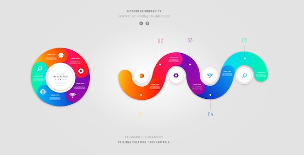 Zestaw Kolorowych Infografik