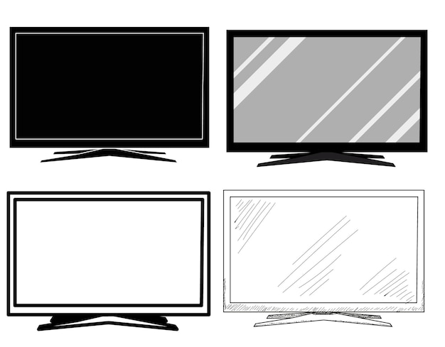Zestaw konspektu na białym tle tv