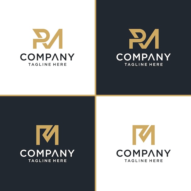 Zestaw Kreatywnego Monogramu Początkowej Litery Rm Szablonu Logo