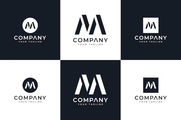 Zestaw Kreatywnego Projektowania Logo Litery M Do Wszystkich Zastosowań