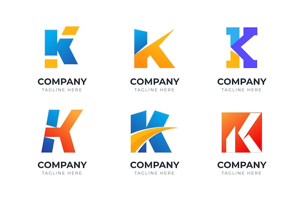 Zestaw Kreatywnej Kolekcji Szablonów Projektu Logo Litery K