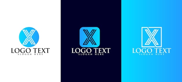 Zestaw kreatywny monogram litera x projektowanie logo. Kreatywna kolekcja logo gradientu x