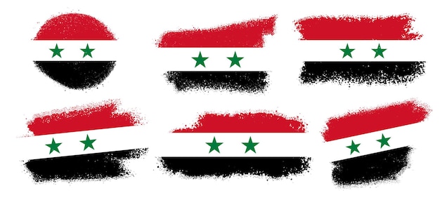 Zestaw Kreatywnych Efektów Pędzla Flagi Syrii