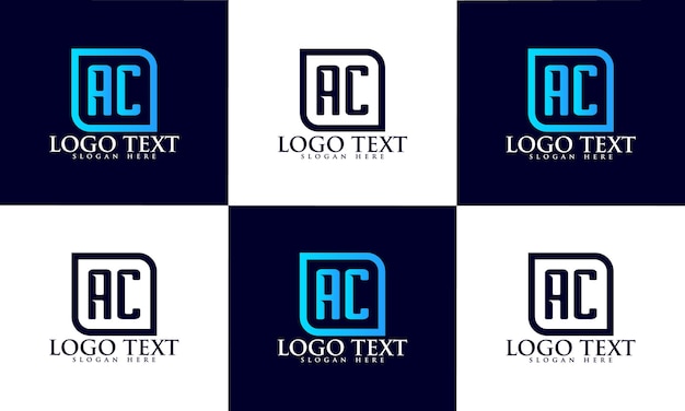 Zestaw Kreatywnych Logo Ac List Monogram