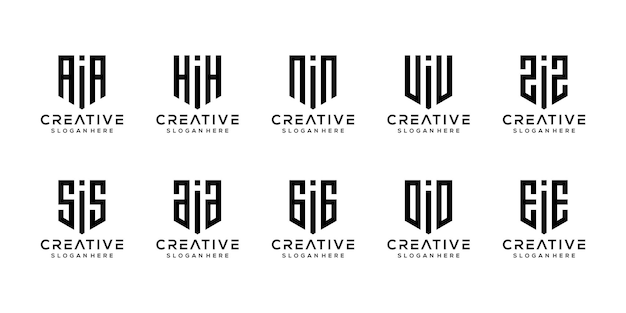 Zestaw Kreatywnych Monogram Litery I Szablonu Projektu Logo