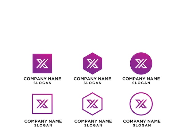 Zestaw Kreatywnych Monogramów Litera X Logo Szablon.