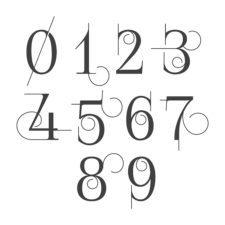 Wektor zestaw kreatywnych numerów od 1 do 10 projektowania logo abstrakcyjne projektowanie numerów ilustracja wektorowa