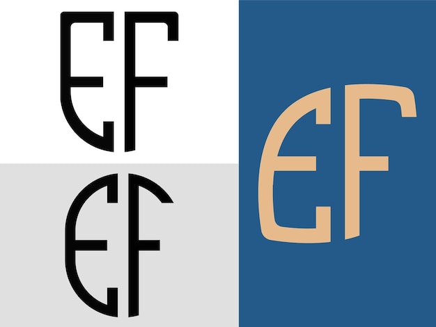 Plik wektorowy zestaw kreatywnych początkowych liter ef logo designs