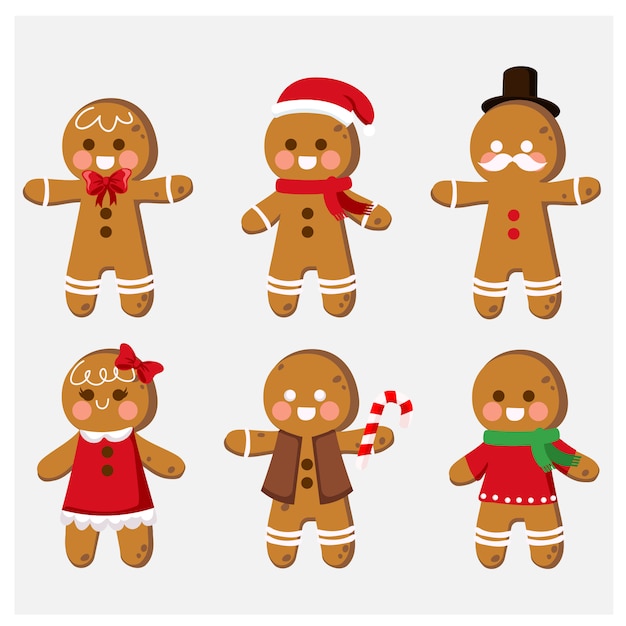Zestaw kreskówka ciasteczka piernik człowiek clipart