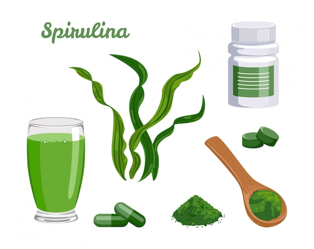 Zestaw Kreskówka Wodorostów Spirulina.