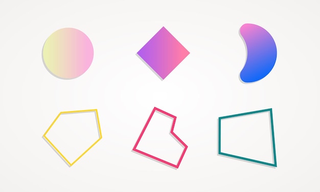 Zestaw kształtów geometrycznych i abstrakcyjnych